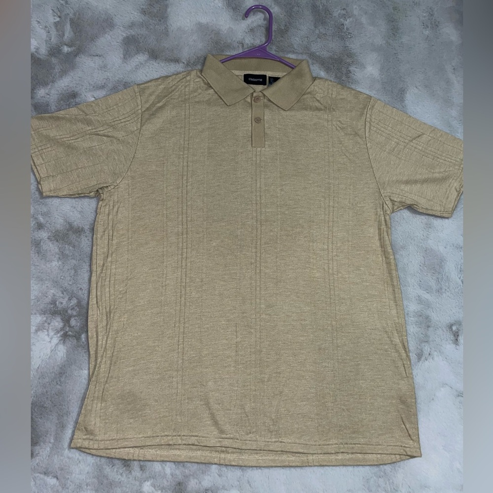 🗂️Men's Claiborne Tan Polo Shirt - Picture 2 of 5